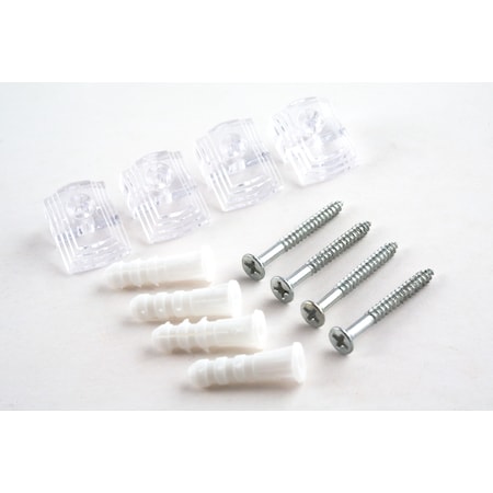 Hangman Mirror Clips 3/16", Anchors 12 Piece Kit MC-316
